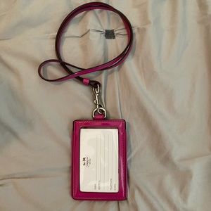 COACH pink ID holder